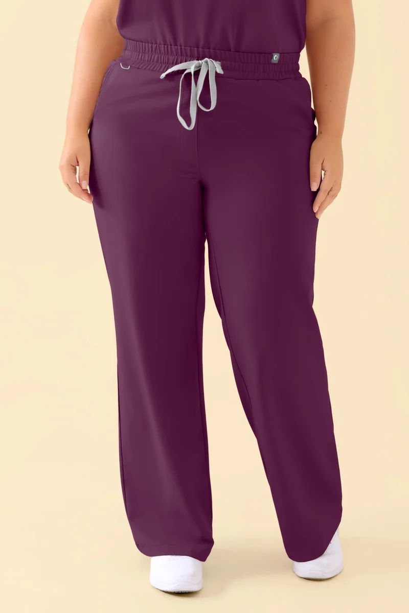 KAERE Hose Damen - weites Bein pflaume