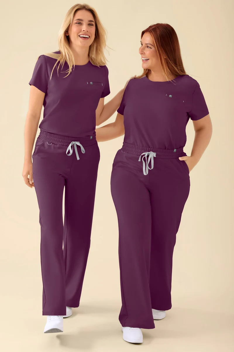 KAERE Hose Damen - weites Bein pflaume