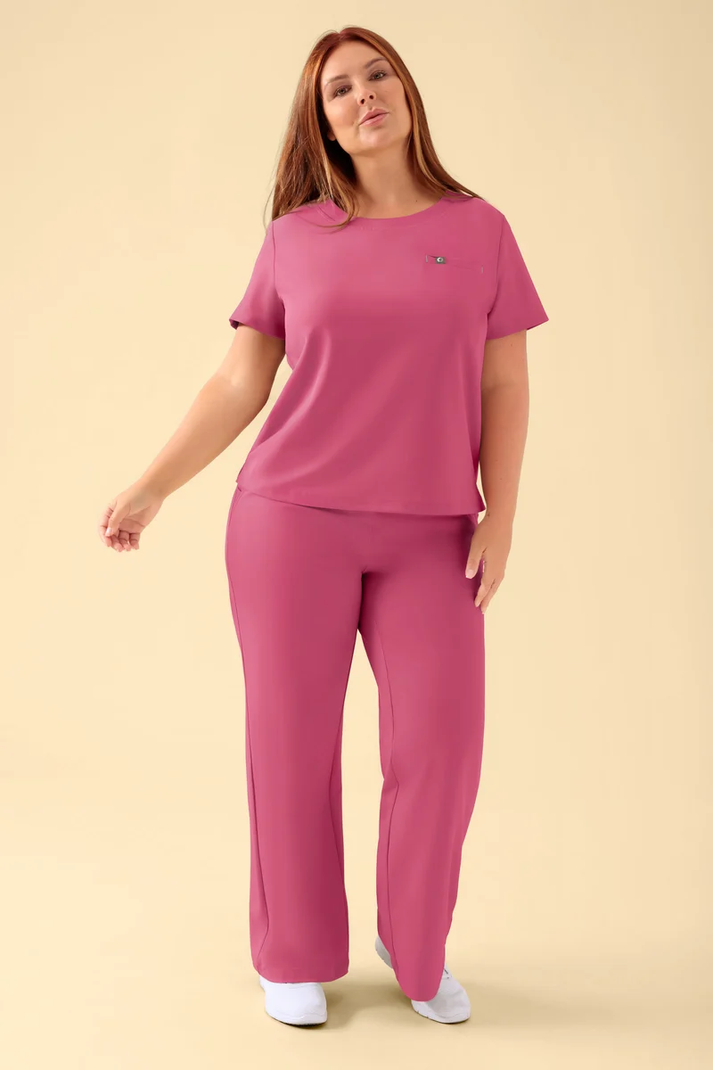KAERE Shirt Damen - Rundhalsausschnitt rosenholz