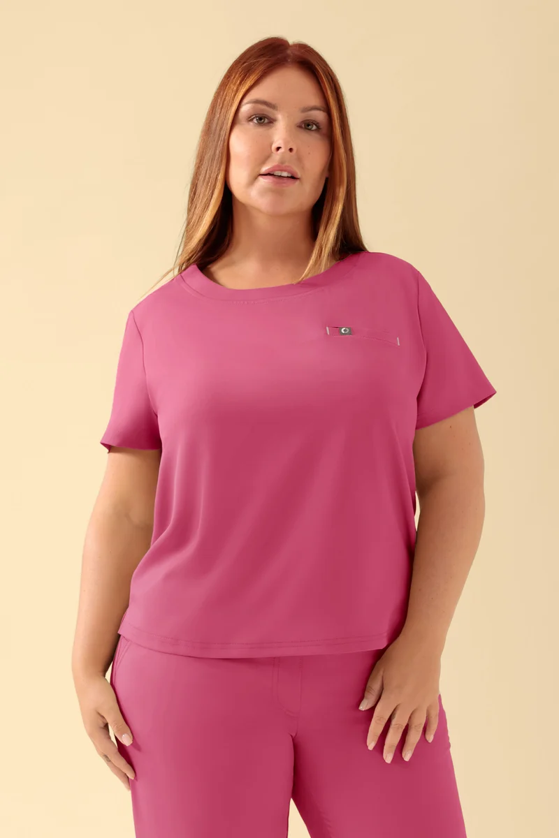 KAERE Shirt Damen - Rundhalsausschnitt rosenholz