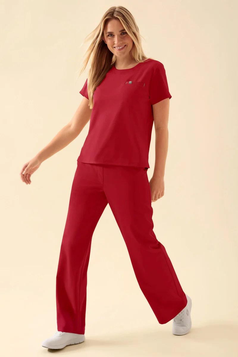 KAERE Shirt Damen - Rundhalsausschnitt rot