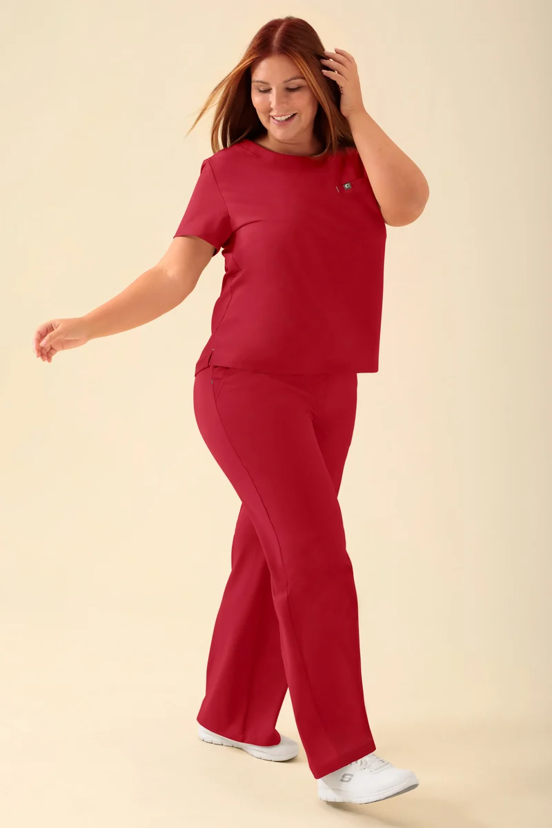 KAERE Shirt Damen - Rundhalsausschnitt rot