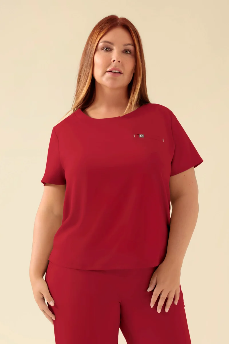 KAERE Shirt Damen - Rundhalsausschnitt rot