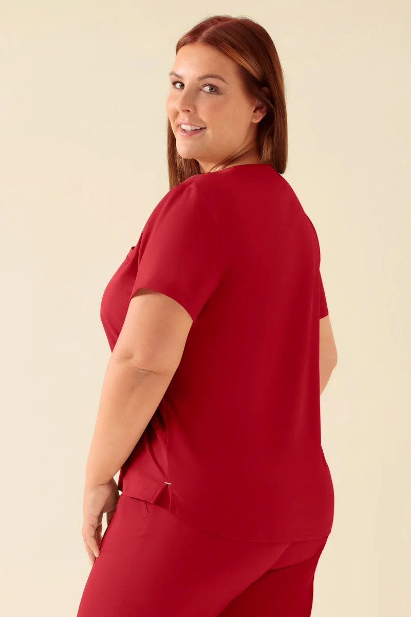 KAERE Shirt Damen - Rundhalsausschnitt rot