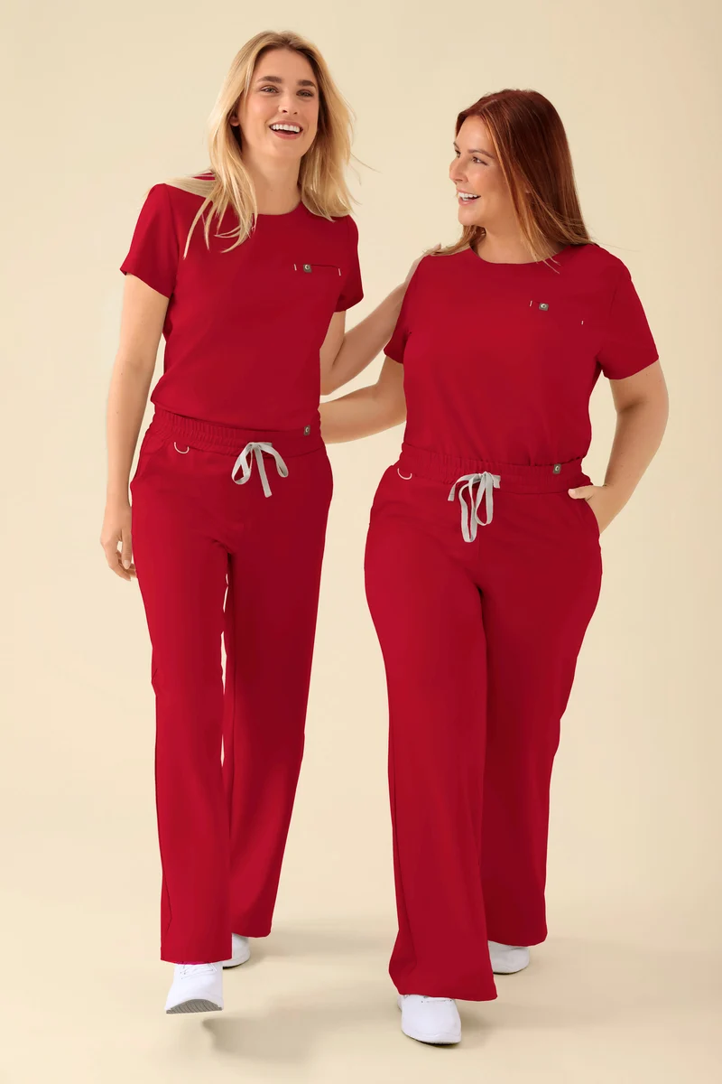 KAERE Shirt Damen - Rundhalsausschnitt rot