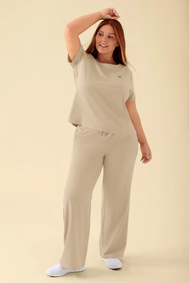 KAERE Shirt Damen - Rundhalsausschnitt sand