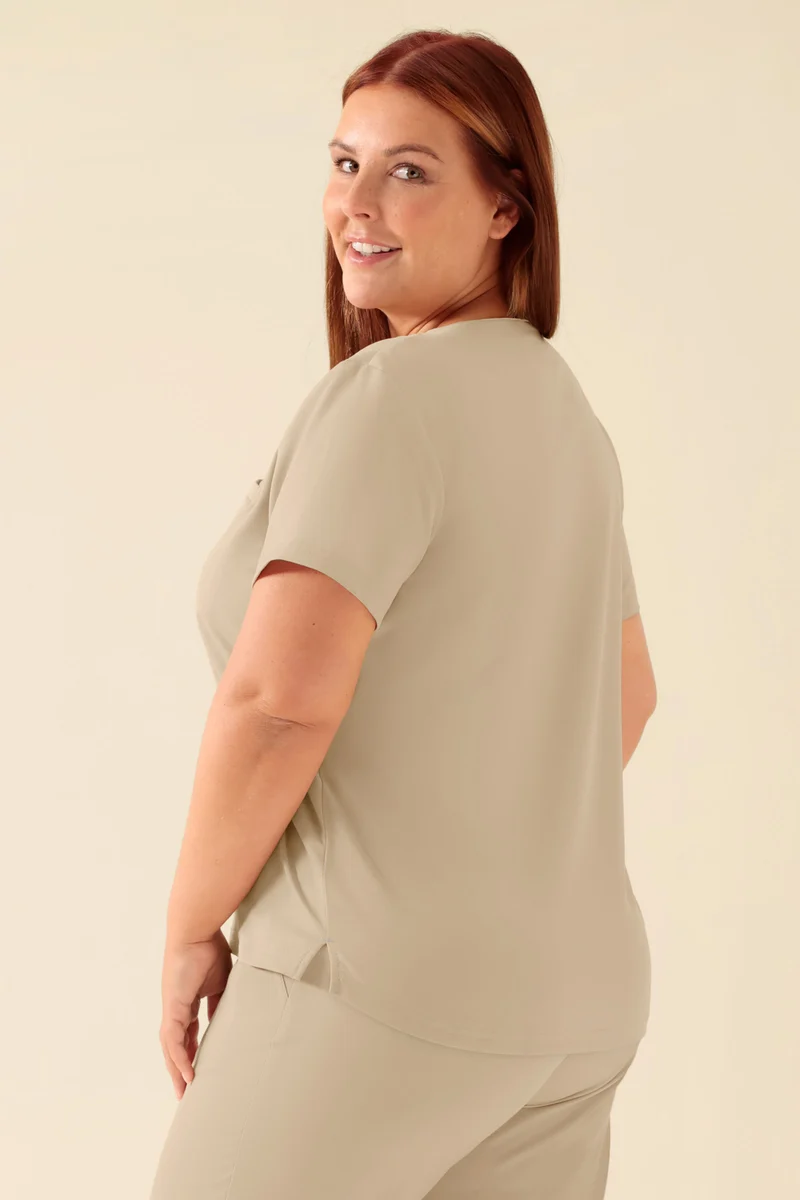 KAERE Shirt Damen - Rundhalsausschnitt sand