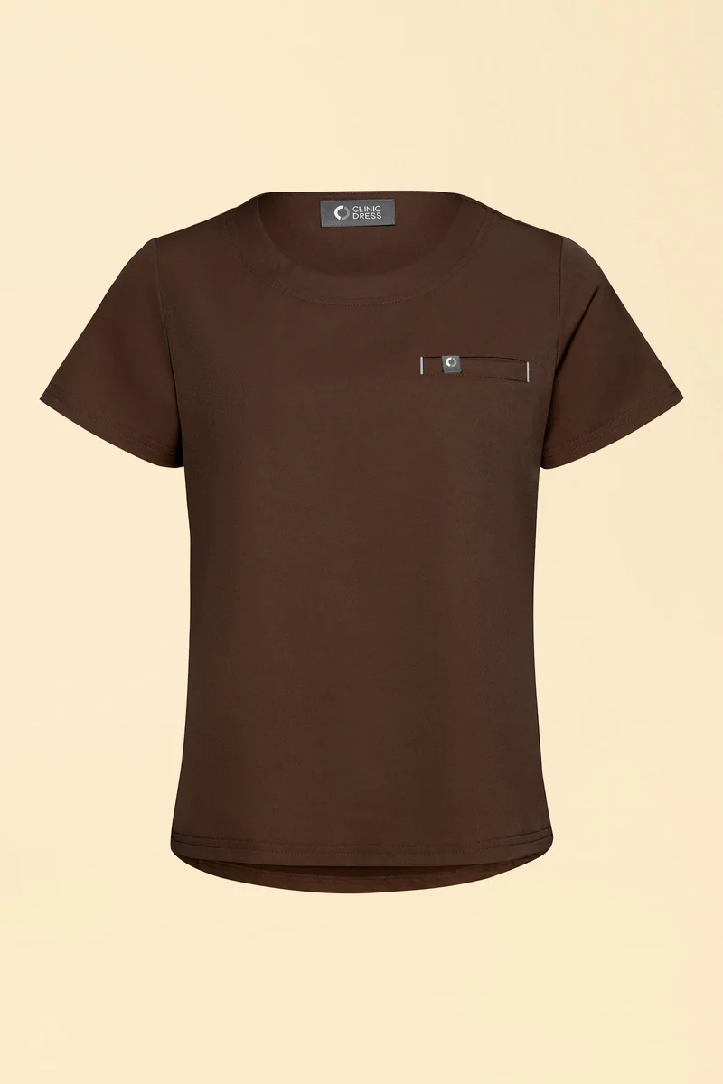 KAERE Shirt Damen - Rundhalsausschnitt coffee