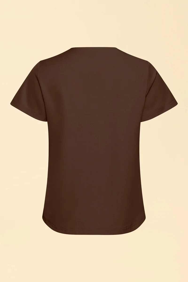 KAERE Shirt Damen - Rundhalsausschnitt coffee