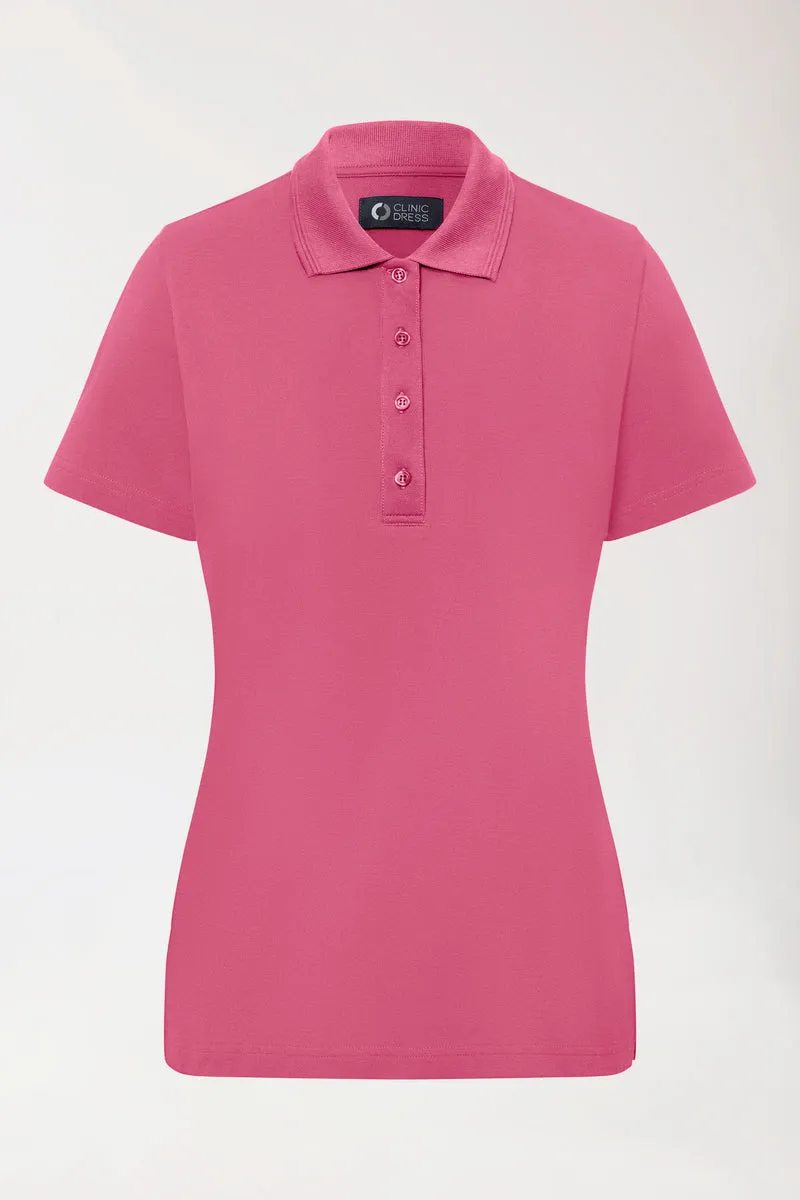 COMFY FLEX Stretch Shirt Damen - Polokragen rosenholz