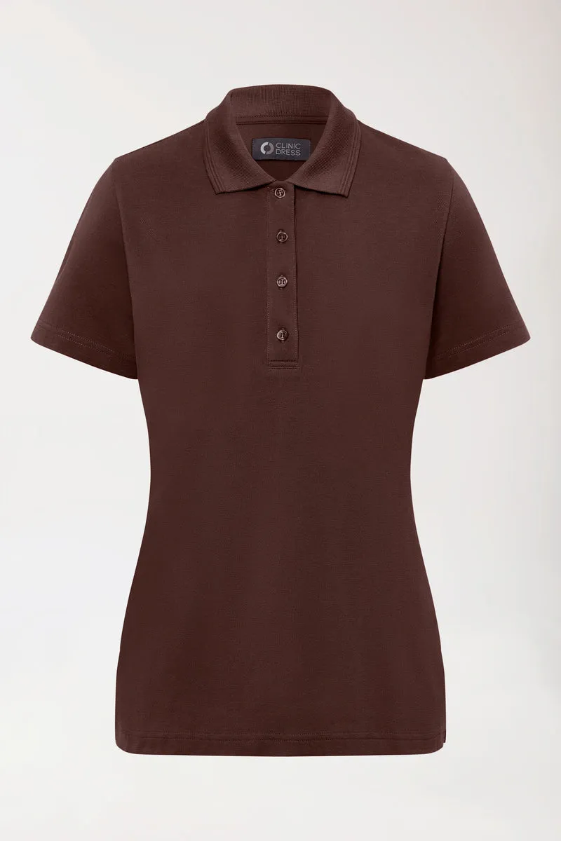 COMFY FLEX Stretch Shirt Damen - Polokragen coffee