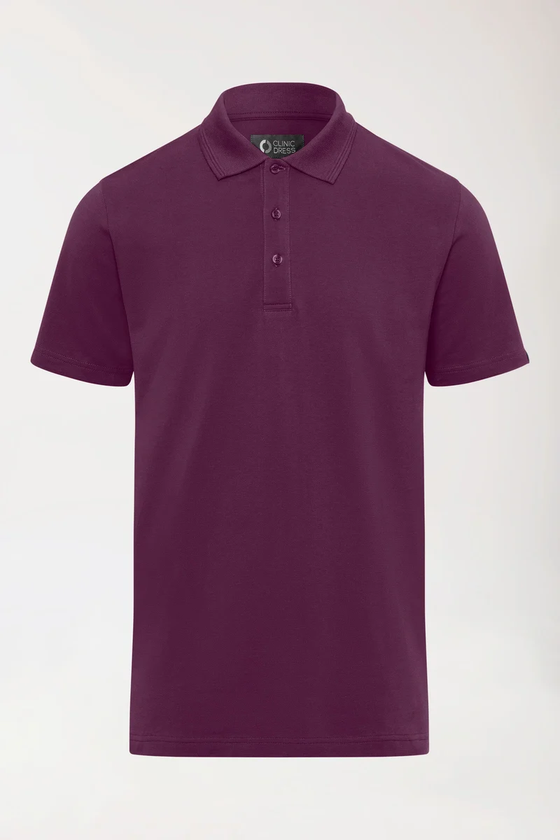 COMFY FLEX Stretch Shirt Herren - Polokragen pflaume