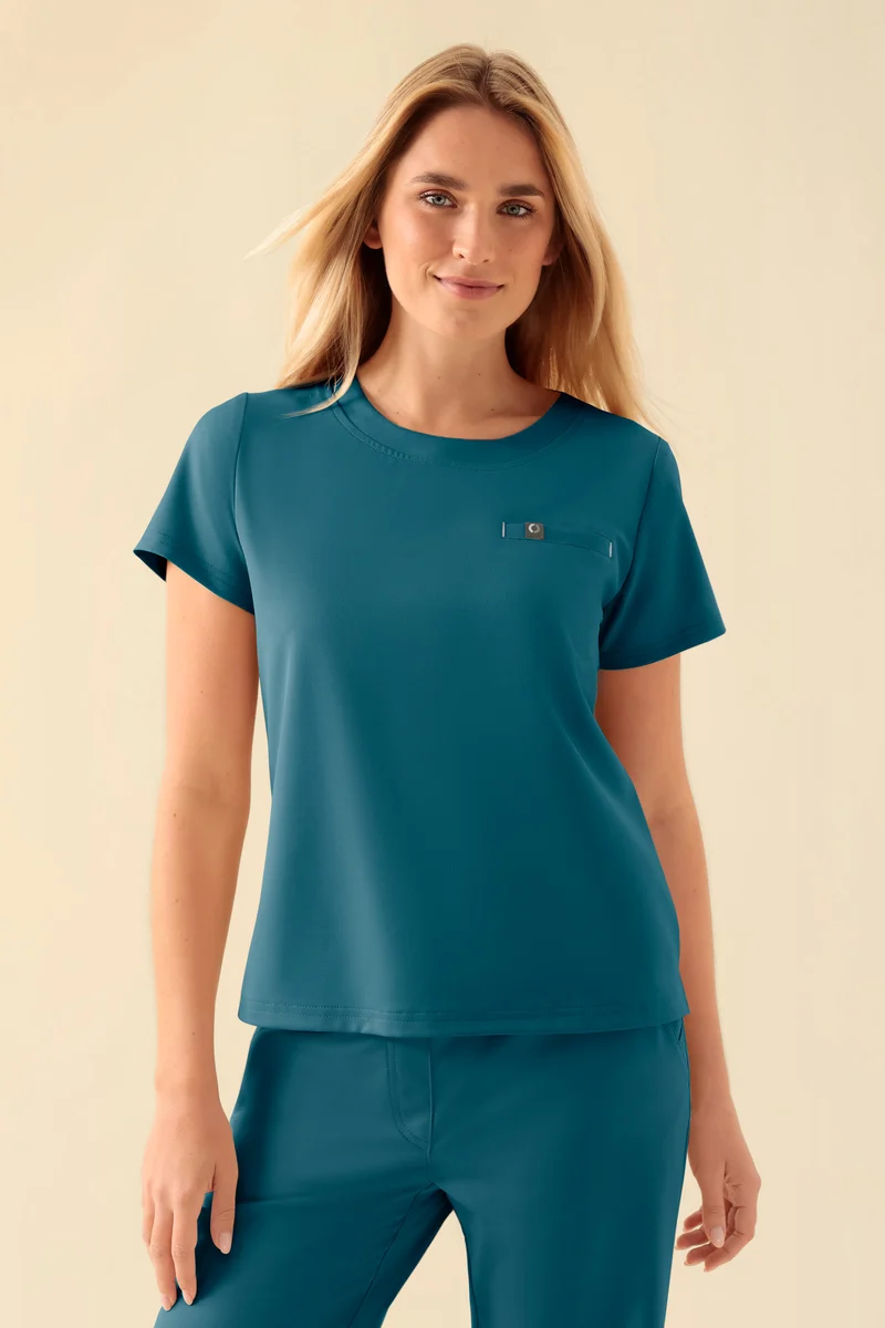 KAERE Shirt Damen - Rundhalsausschnitt petrol