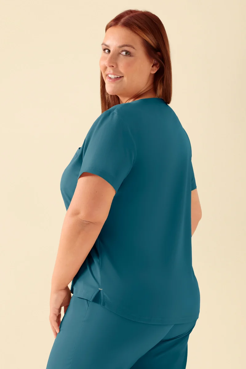 KAERE Shirt Damen - Rundhalsausschnitt petrol