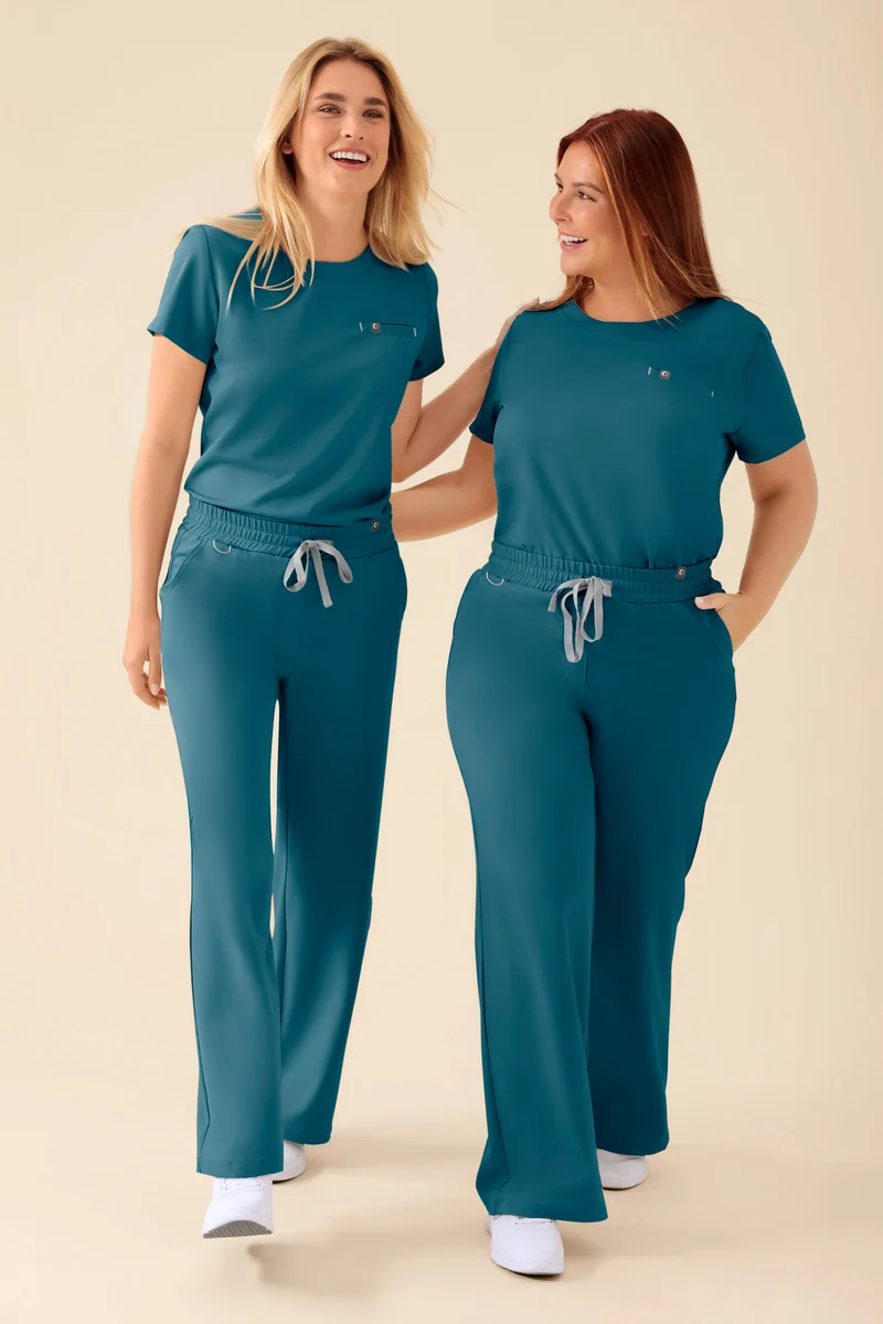 KAERE Shirt Damen - Rundhalsausschnitt petrol