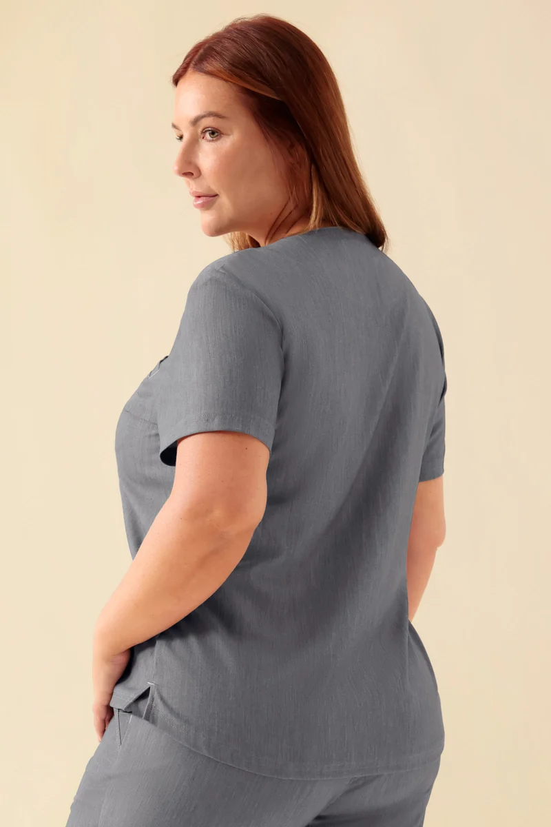KAERE Shirt Damen - Rundhalsausschnitt grau melange