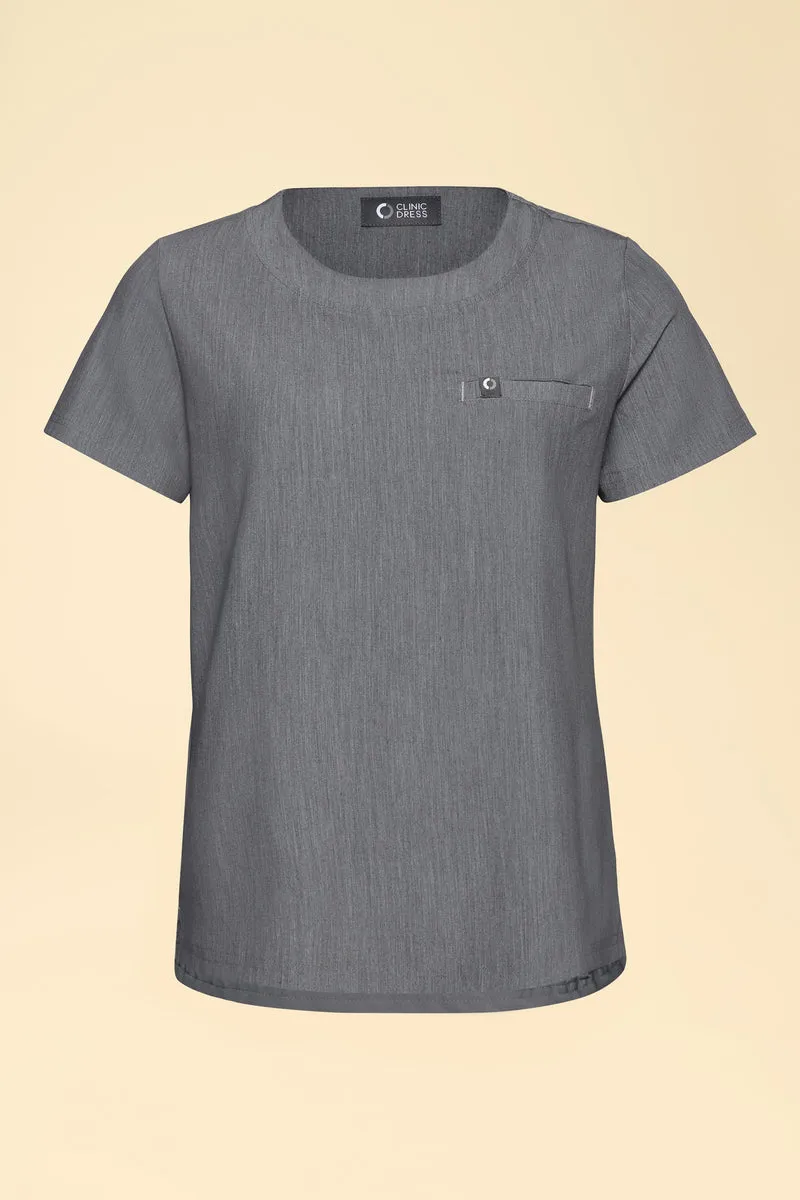 KAERE Shirt Damen - Rundhalsausschnitt grau melange