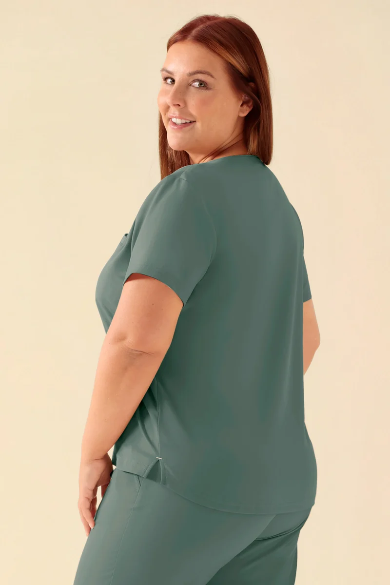 KAERE Shirt Damen - Rundhalsausschnitt dunkelgrün