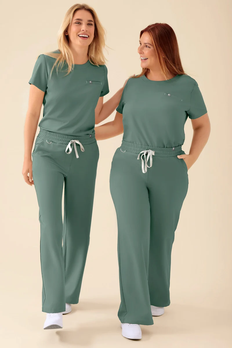 KAERE Shirt Damen - Rundhalsausschnitt dunkelgrün