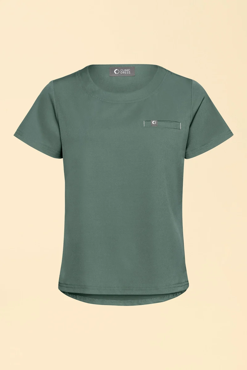 KAERE Shirt Damen - Rundhalsausschnitt dunkelgrün