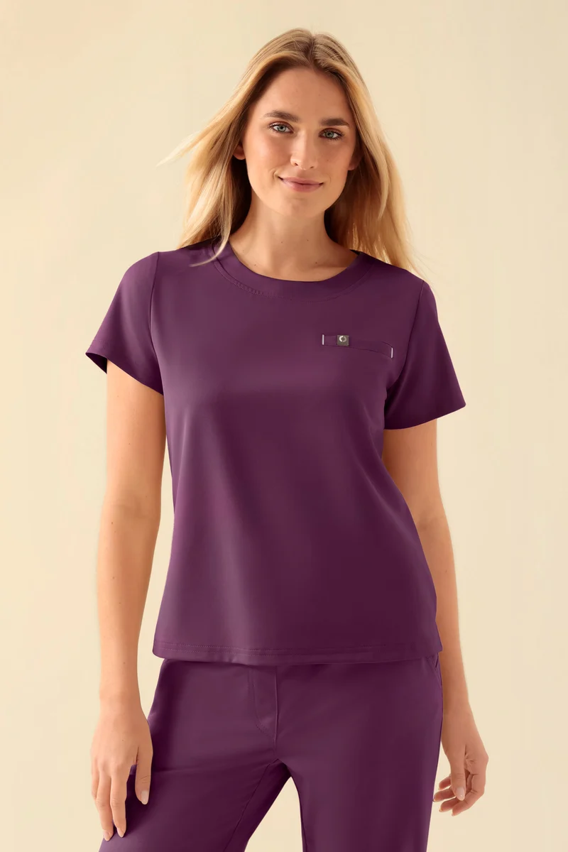KAERE Shirt Damen - Rundhalsausschnitt pflaume