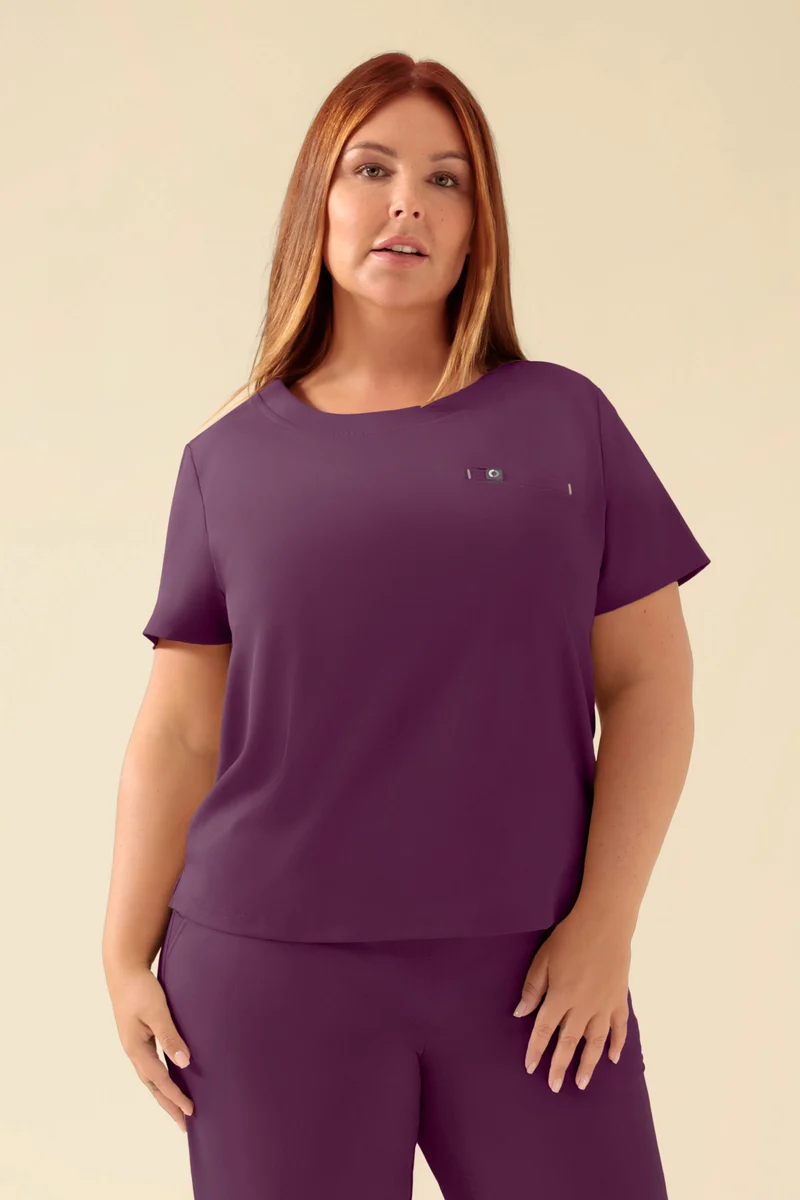 KAERE Shirt Damen - Rundhalsausschnitt pflaume
