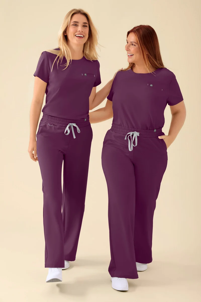 KAERE Shirt Damen - Rundhalsausschnitt pflaume