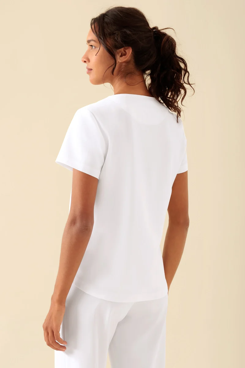 KAERE Shirt Damen - Rundhalsausschnitt weiß