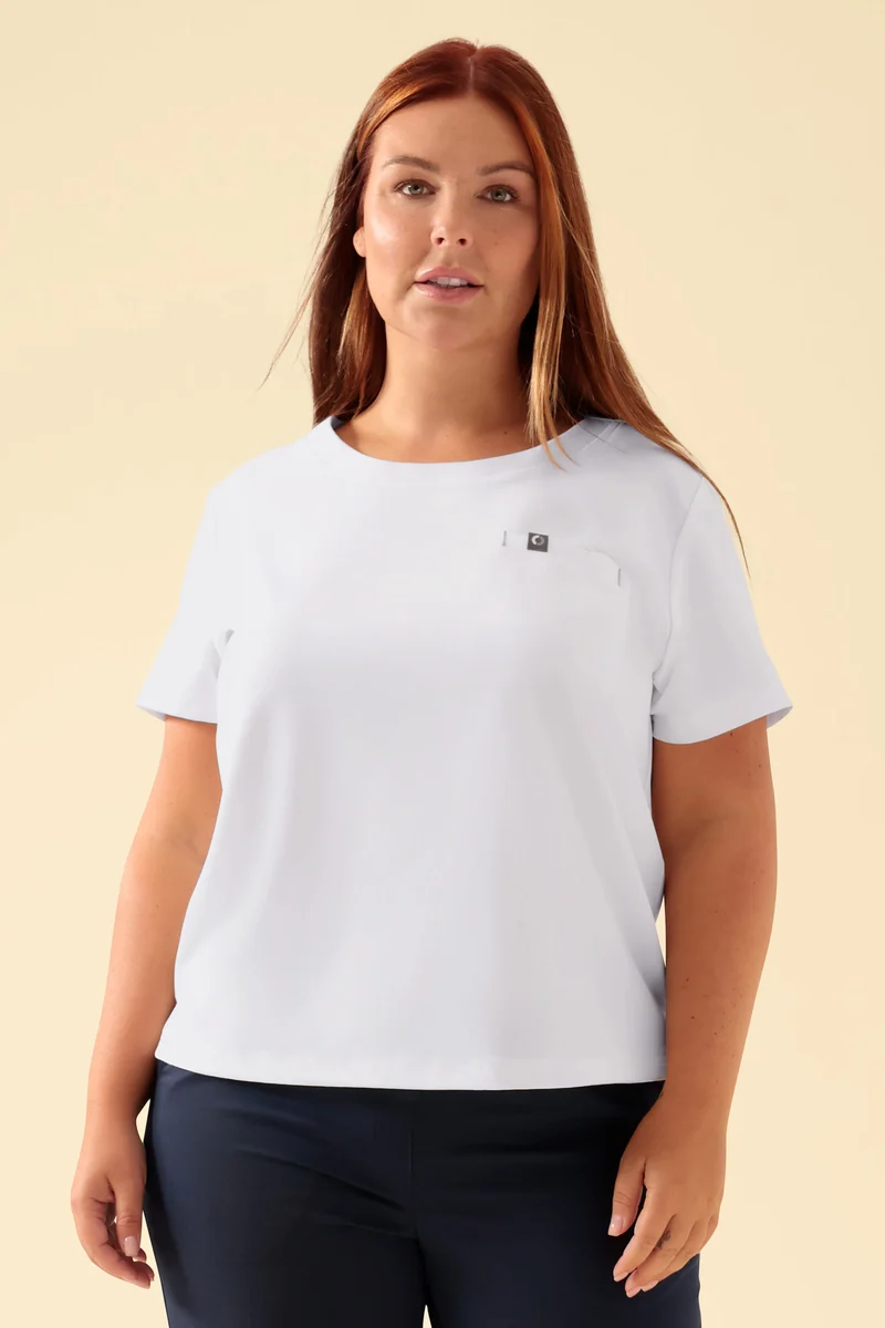 KAERE Shirt Damen - Rundhalsausschnitt weiß