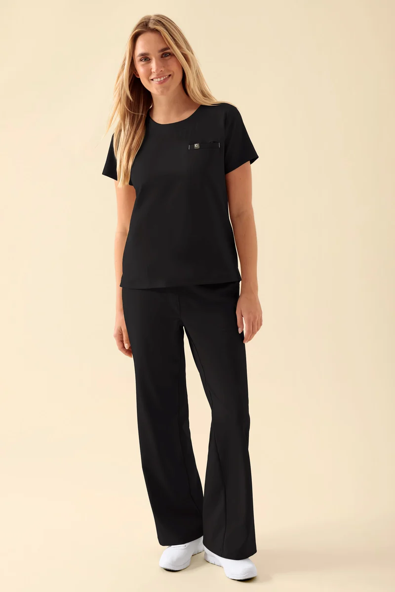 KAERE Shirt Damen - Rundhalsausschnitt schwarz