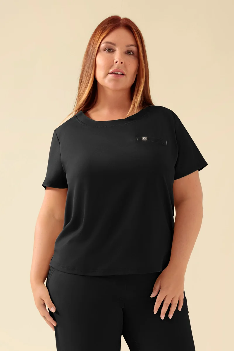 KAERE Shirt Damen - Rundhalsausschnitt schwarz