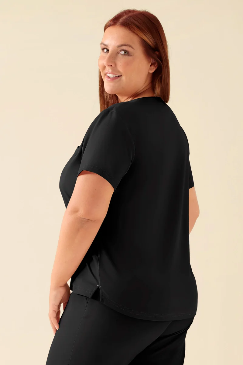 KAERE Shirt Damen - Rundhalsausschnitt schwarz
