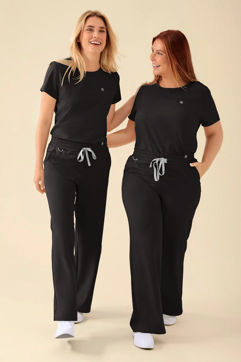 KAERE Shirt Damen - Rundhalsausschnitt schwarz