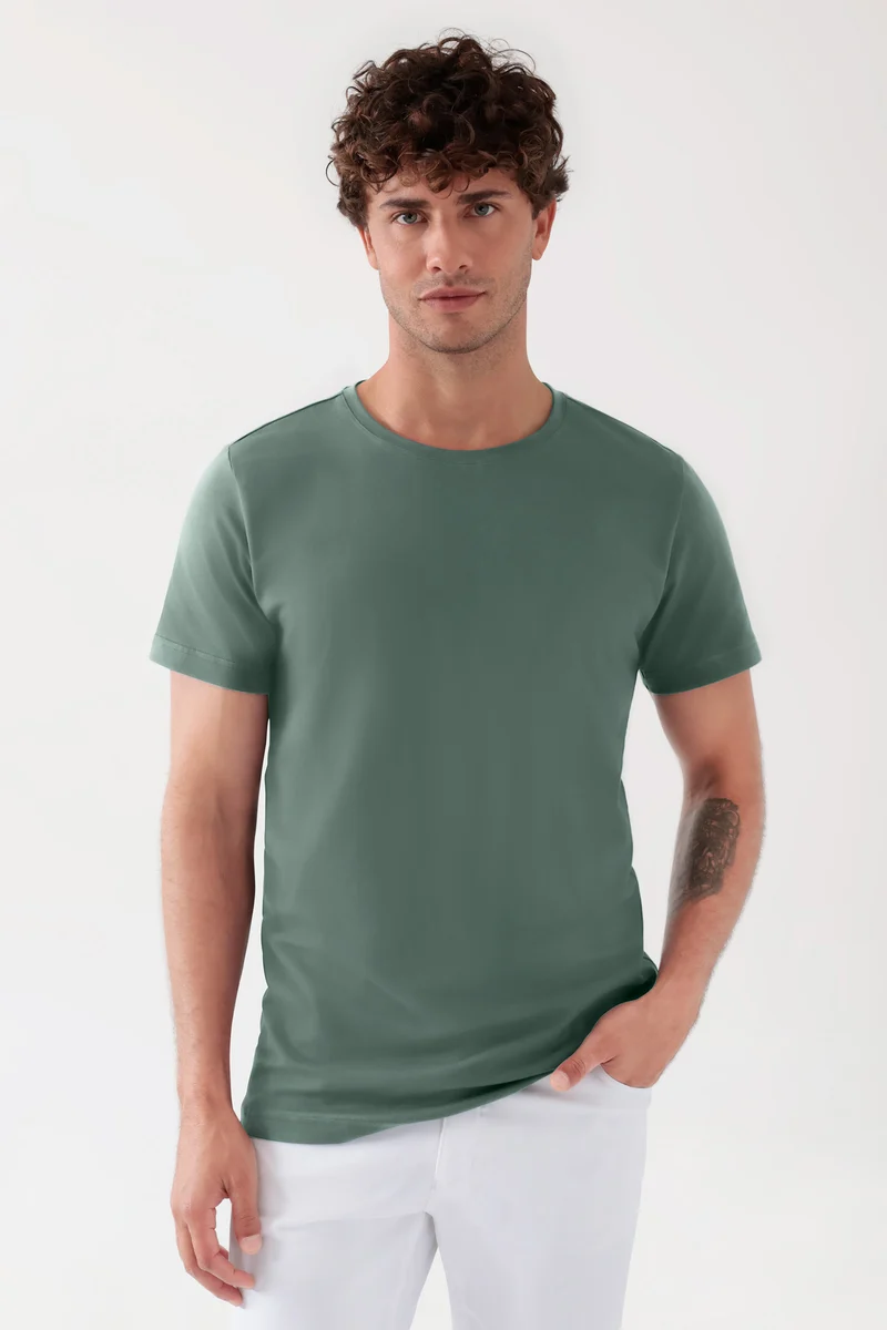 CORE Shirt Herren - Rundhalsausschnitt dunkelgrün