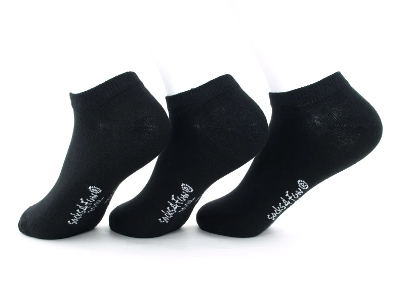 3 Paar Sneaker Socken für kleine Füße schwarz