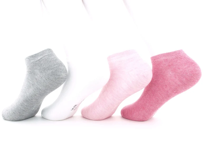 4 Paar "Bambus" Sneaker Socken Kinder rosa