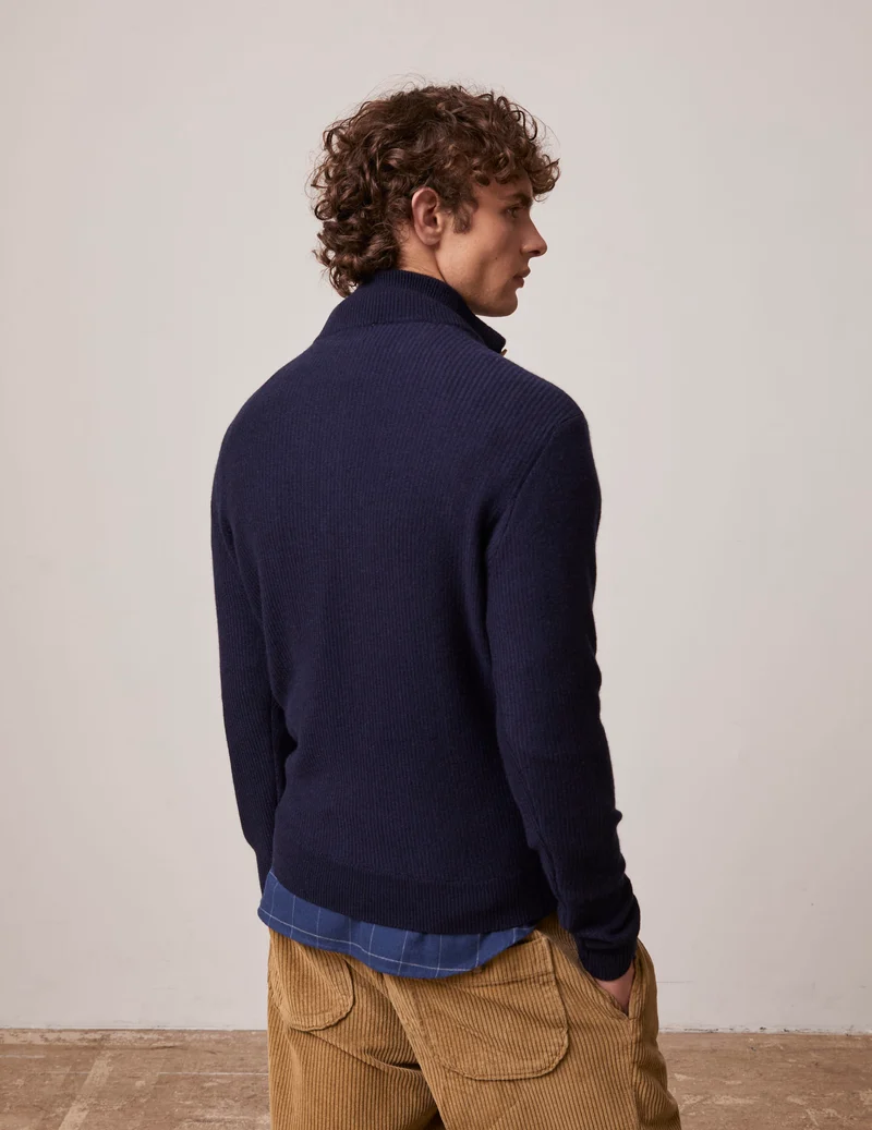 Pull Chris en cachemire et laine marine