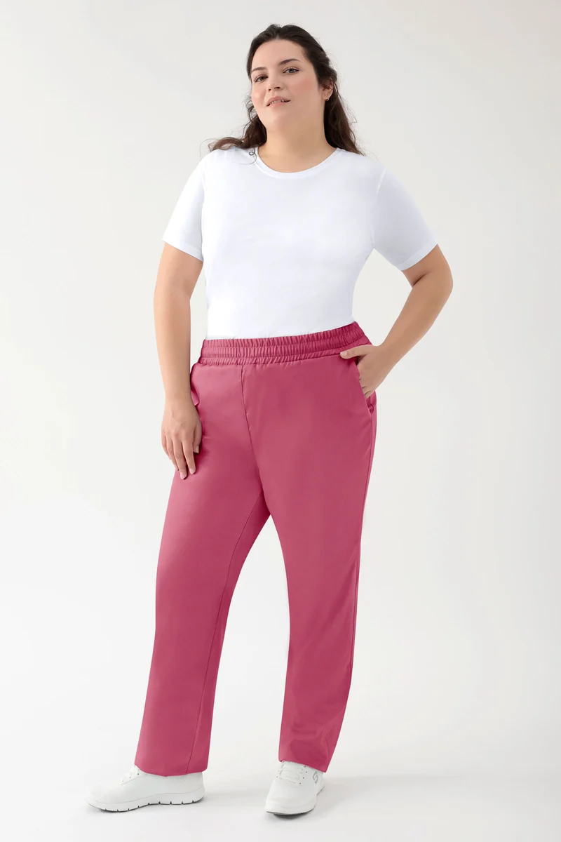 GREEN Stretch Hose Unisex - Rundumgummibund rosenholz
