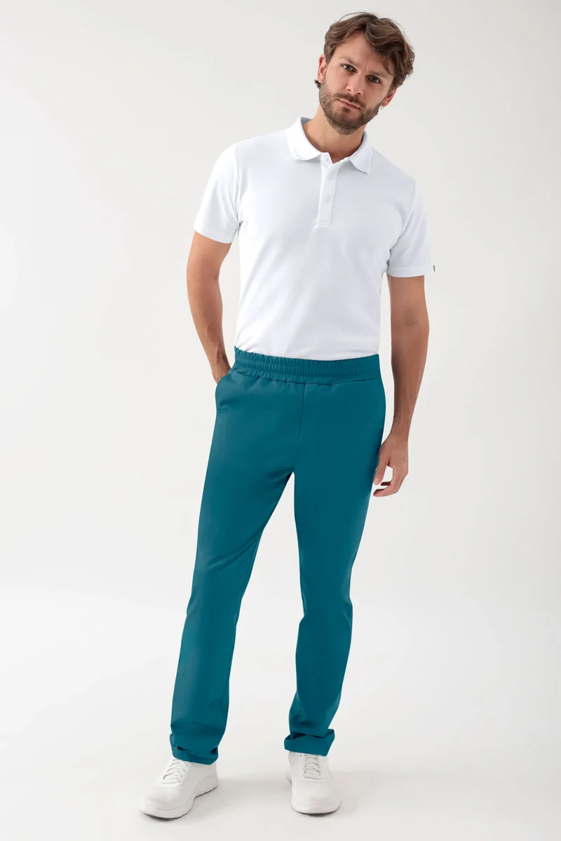 GREEN Stretch Hose Unisex - Rundumgummibund petrol