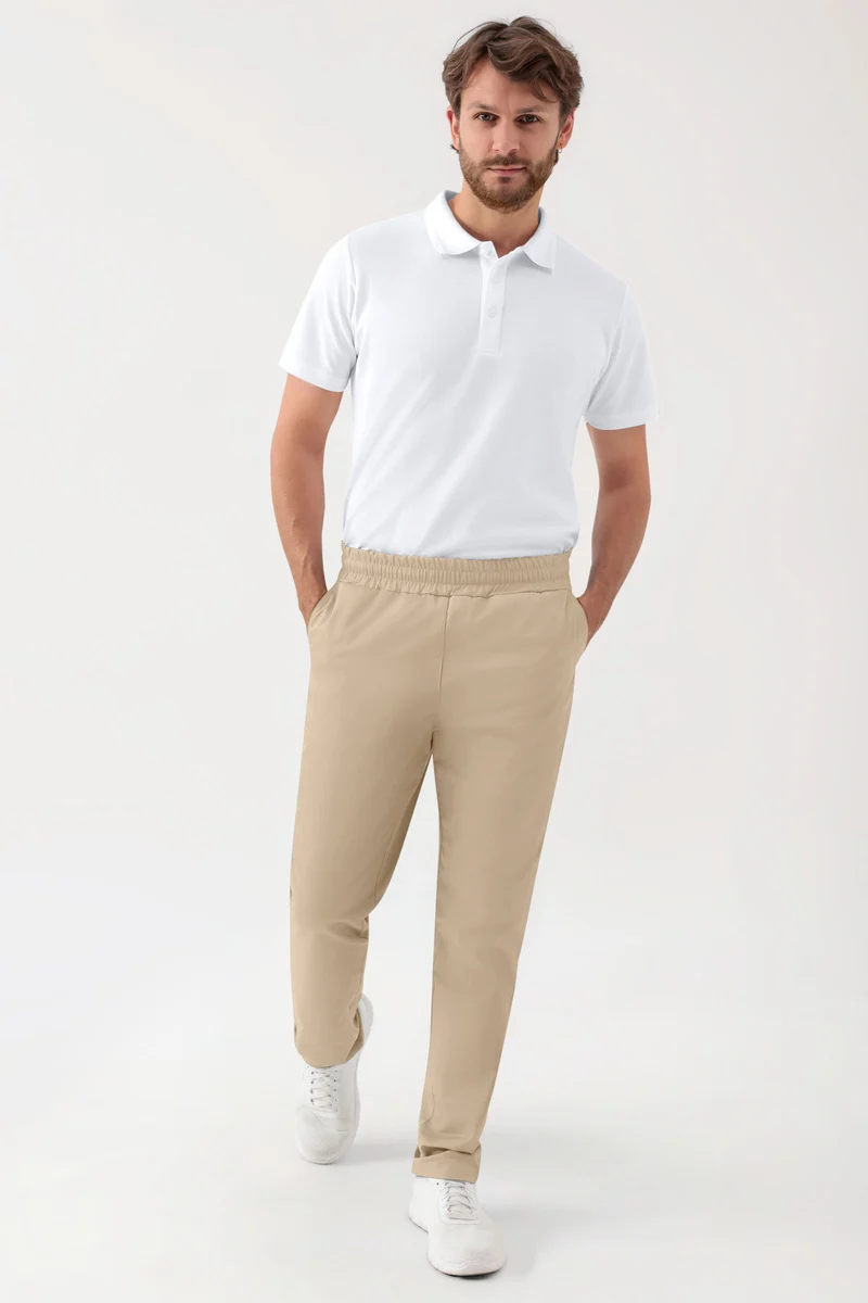 GREEN Stretch Hose Unisex - Rundumgummibund sand