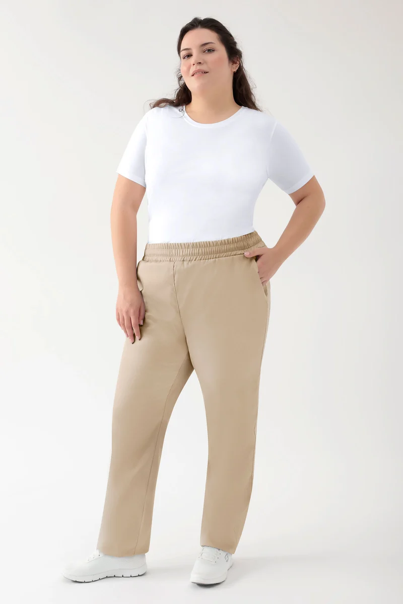 GREEN Stretch Hose Unisex - Rundumgummibund sand