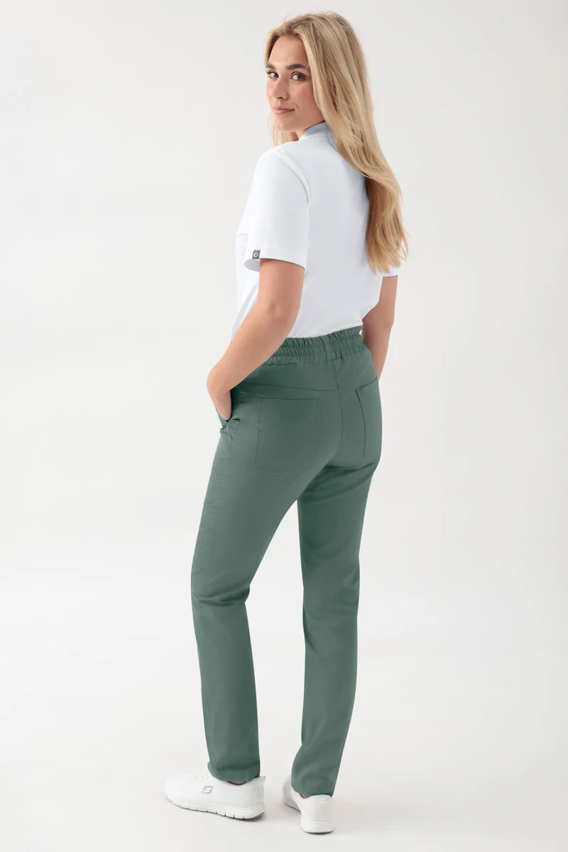 GREEN Stretch Hose Unisex - Rundumgummibund dunkelgrün