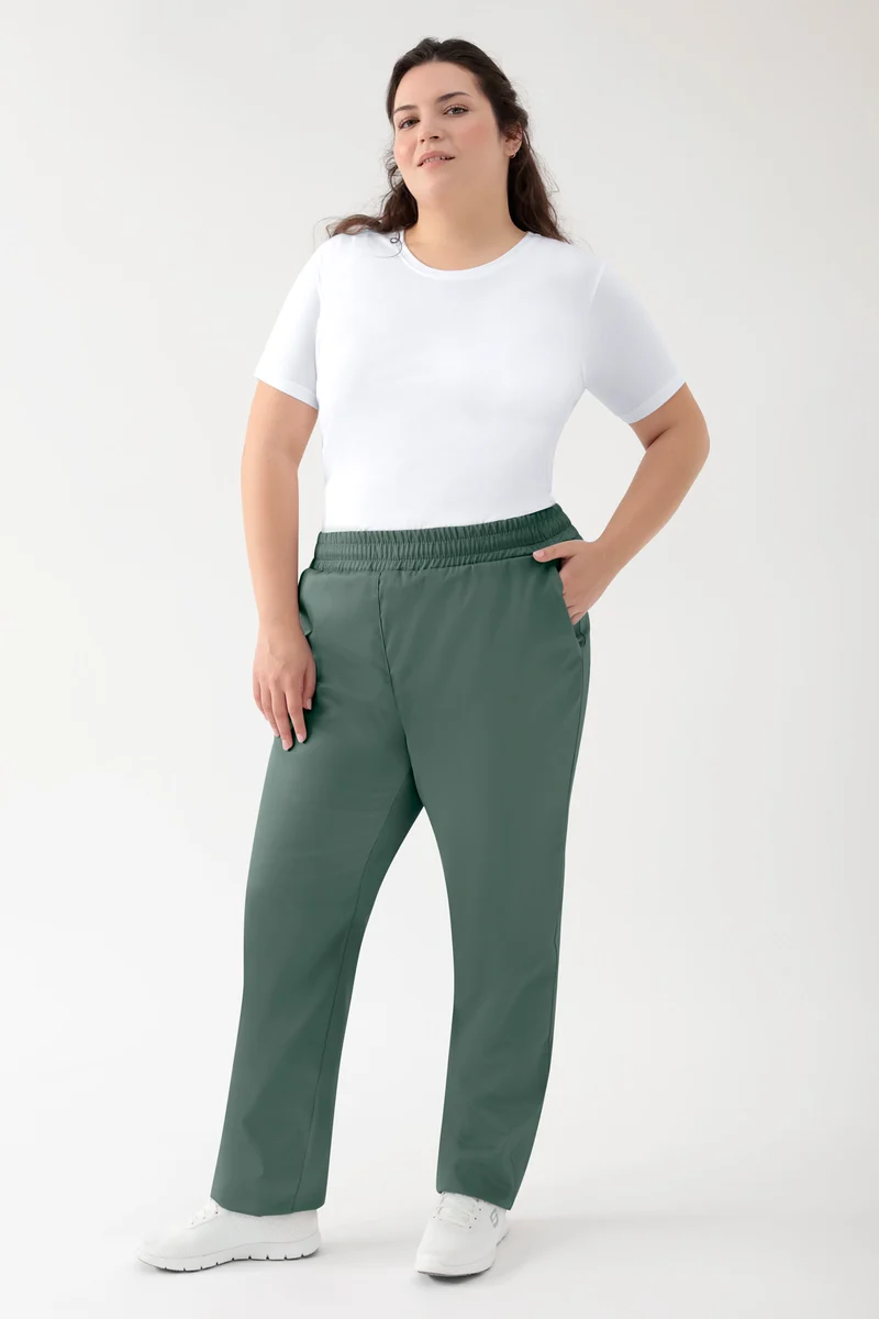 GREEN Stretch Hose Unisex - Rundumgummibund dunkelgrün