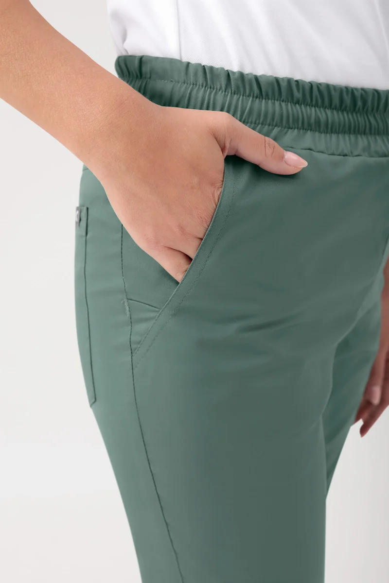GREEN Stretch Hose Unisex - Rundumgummibund dunkelgrün