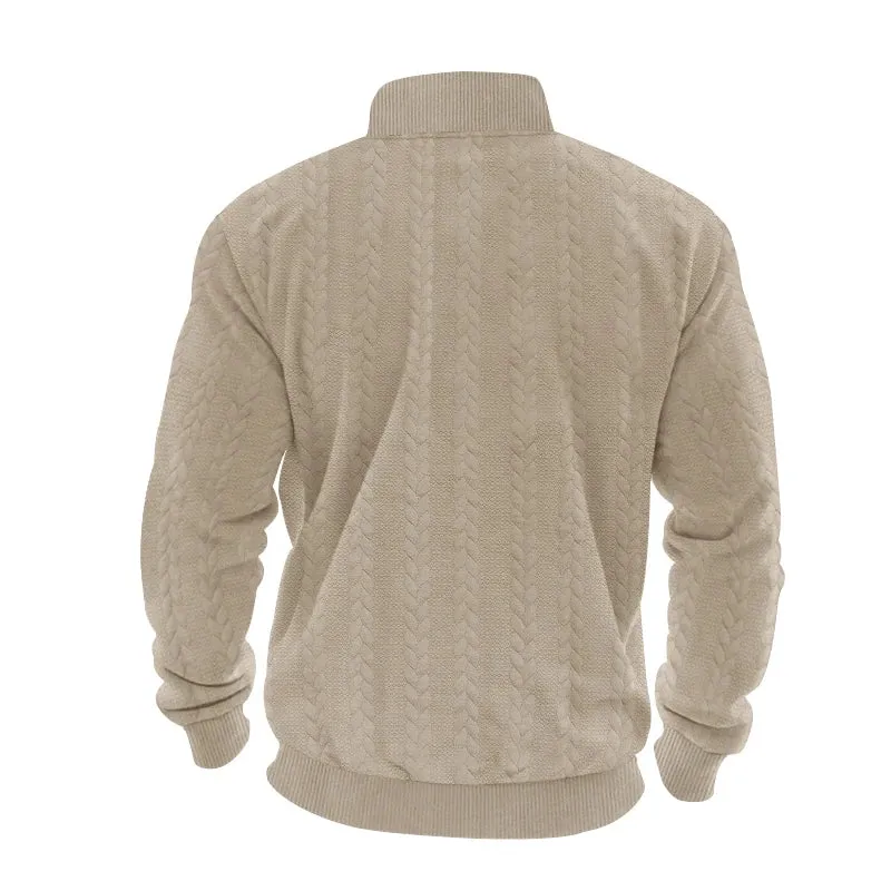 Herren Pullover Sweatshirt Troyer Pulli Sweater Stehkragen Zipper Langarmpulli