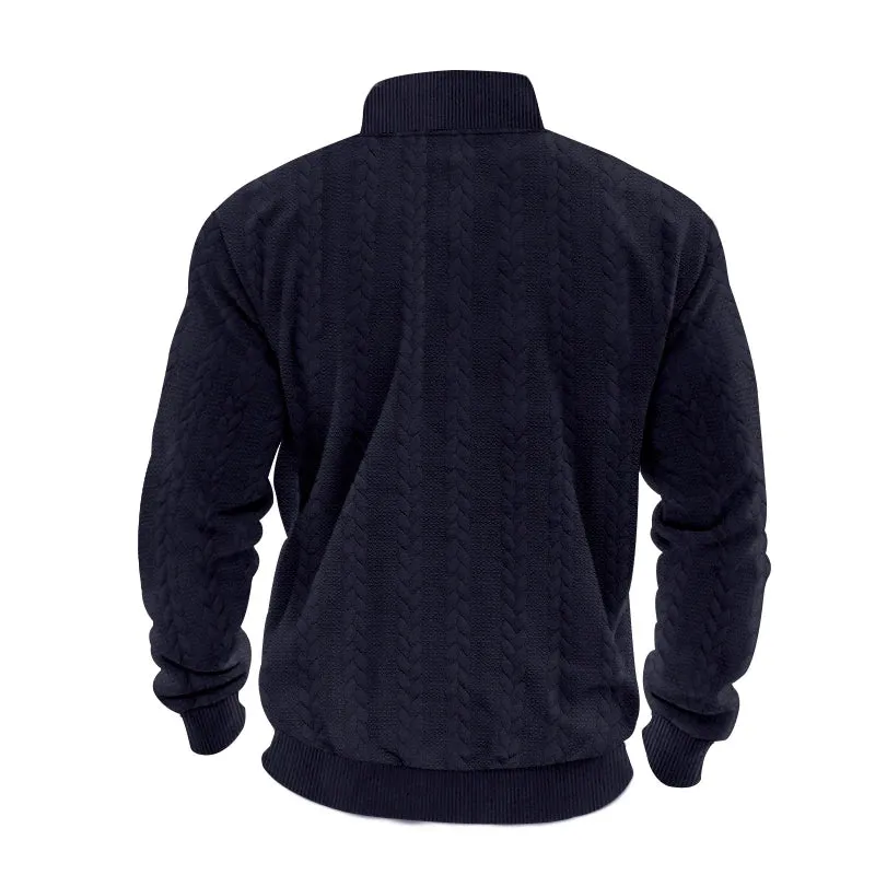 Herren Pullover Sweatshirt Troyer Pulli Sweater Stehkragen Zipper Langarmpulli
