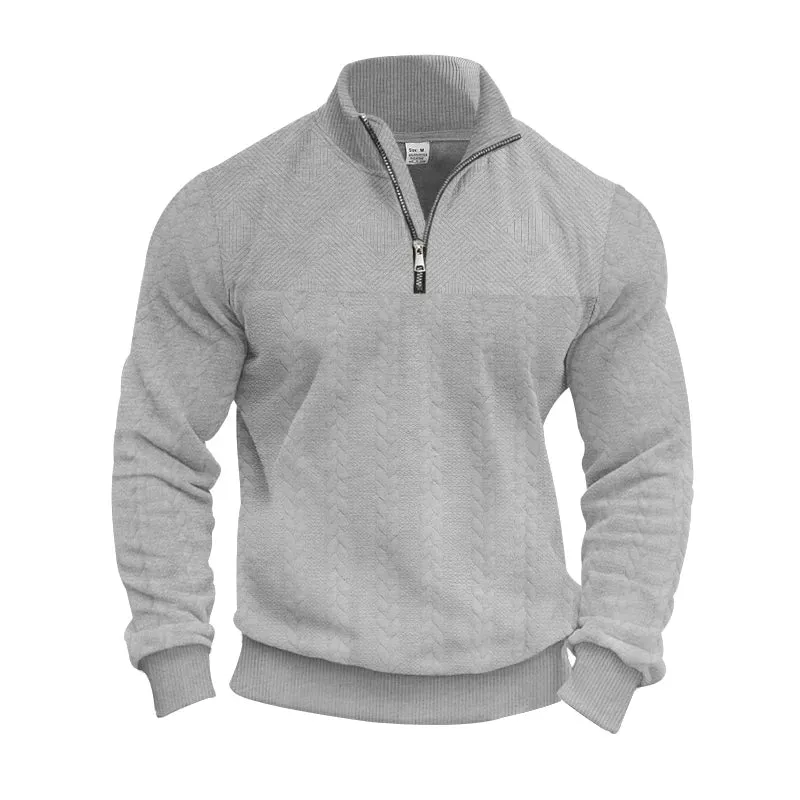 Herren Pullover Sweatshirt Troyer Pulli Sweater Stehkragen Zipper Langarmpulli