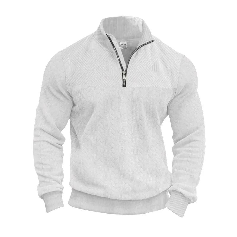 Herren Pullover Sweatshirt Troyer Pulli Sweater Stehkragen Zipper Langarmpulli
