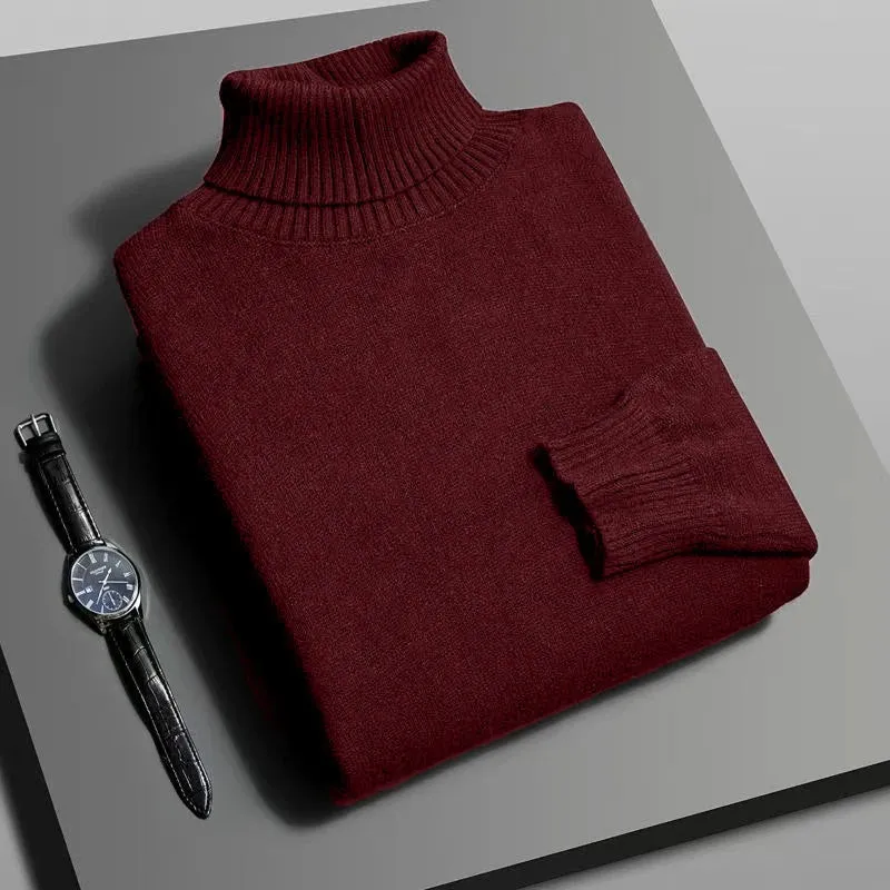 Herren Rollkragen Pullover Sweatshirt Leichter Pulli Sweater Shirt Langarmshirt