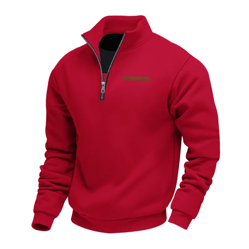Herren Pullover Fleece Sweatshirt Troyer Pulli Sweater Stehkragen Langarmpulli